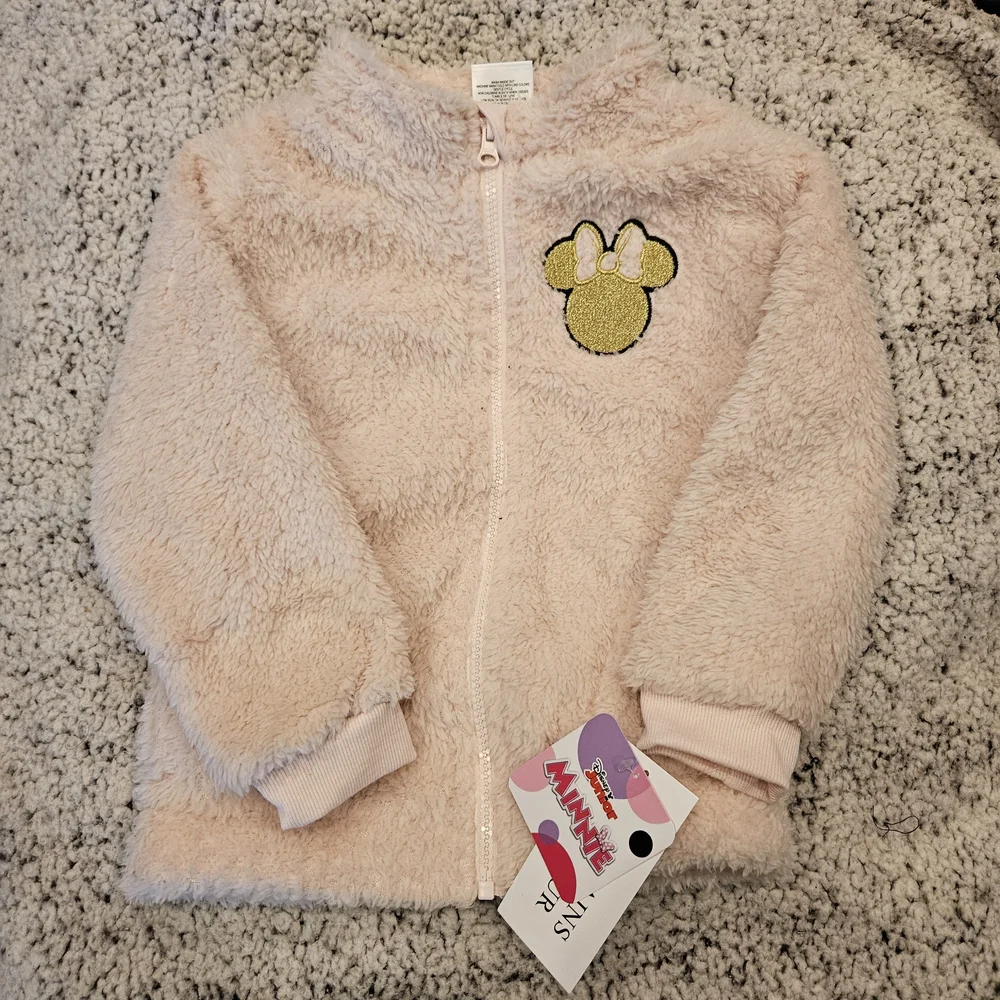 NWT Disney Minnie Mouse Pink Fleece Jacket and Top - 4T